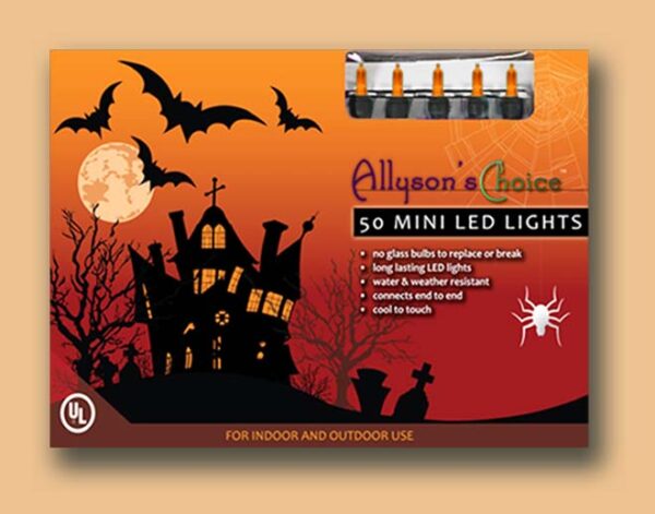 Allyson's Choice  50 LED Mini Light Set Purple / Orange / Green 00440 - Box of 6