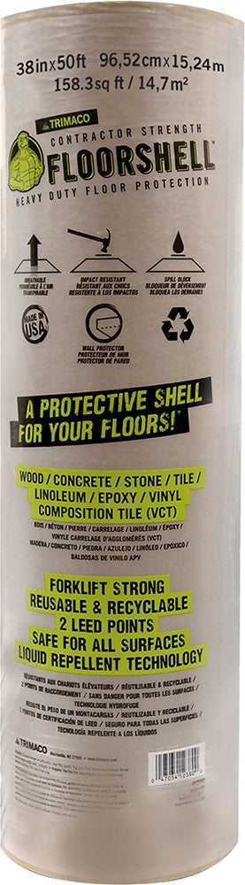 Trimaco FloorShell  Contractor Strength Floor Protection Roll shown on a white background.