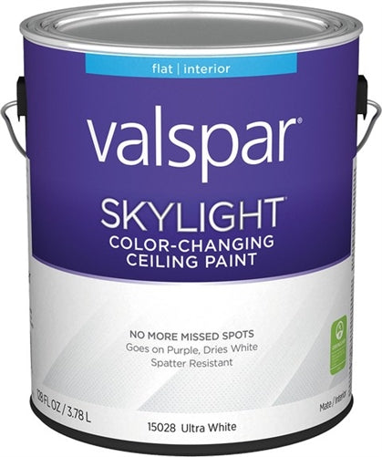 Valspar Flat Finish Ultra White Skylight Color-Changing Ceiling Paint Gallon 15028