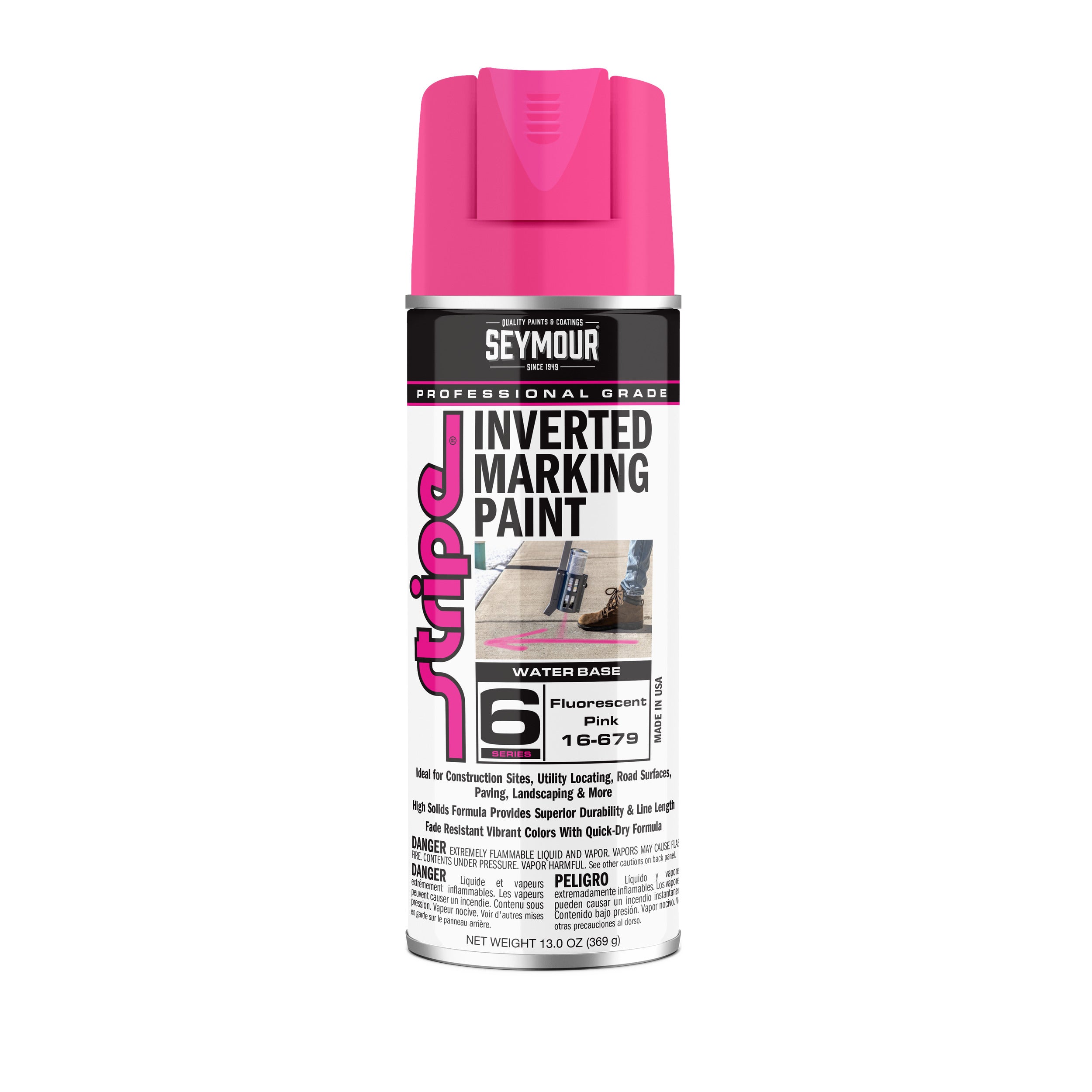 Seymour Stripe Water Based Marking Paint Fluorescent Hot Pink