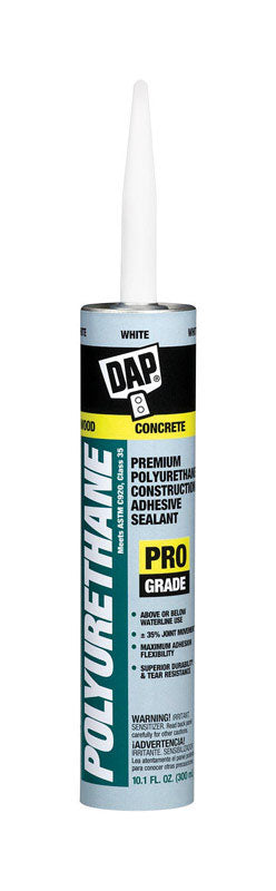 Tube of DAP 10.1 oz. White Premium Polyurethane Construction Adhesive Sealant 18810