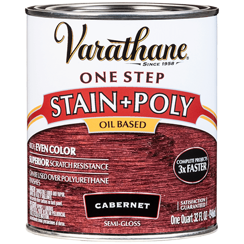 Varathane One Step Stain & Polyurethane Oil Based Quart Cabernet