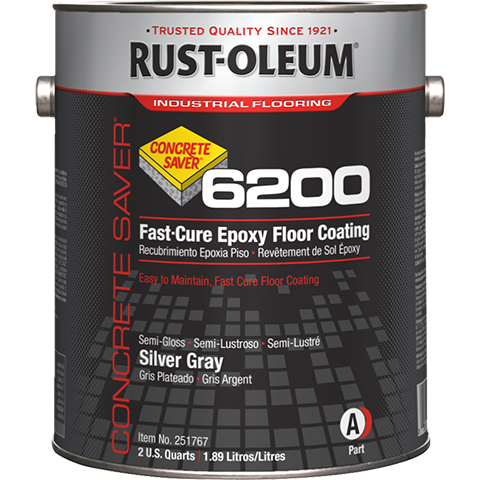 Rust-Oleum Concrete Saver 6200 System Fast-Cure Epoxy Floor Coating Kit Silver Gray