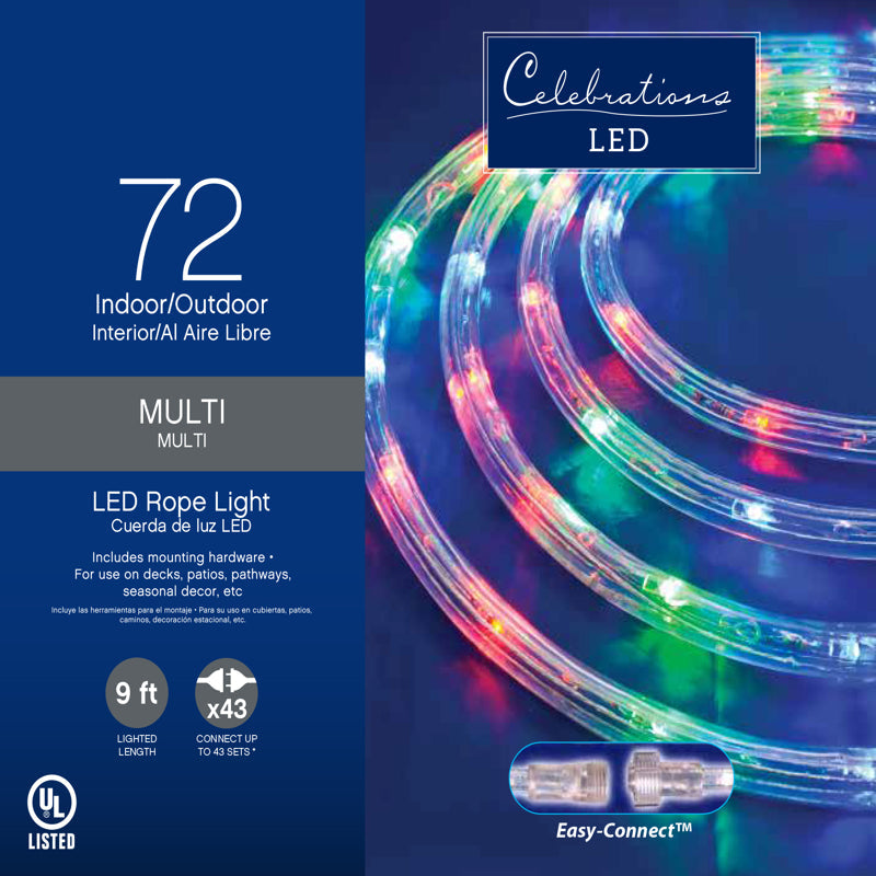 Celebrations LED 72 ct Rope Christmas Lights 9 ft. 2T41A-1