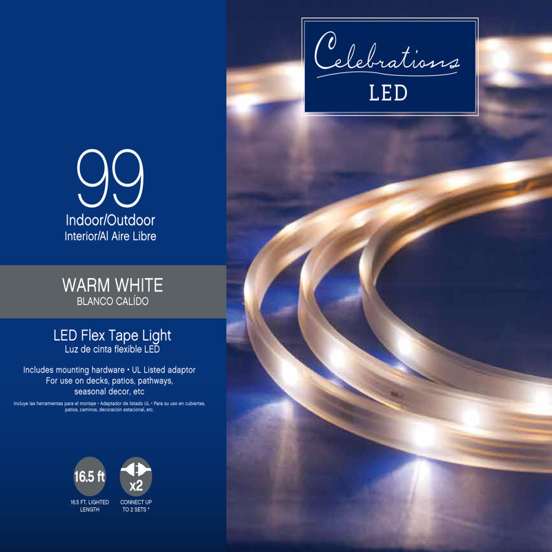 Celebrations LED 99-Count Rope Christmas Lights 16.4 ft. 2T4349-1