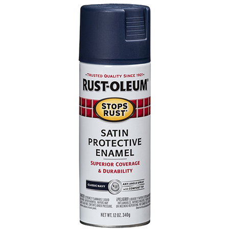 Rust-Oleum Stops Rust Satin Enamel Spray Paint Classic Navy