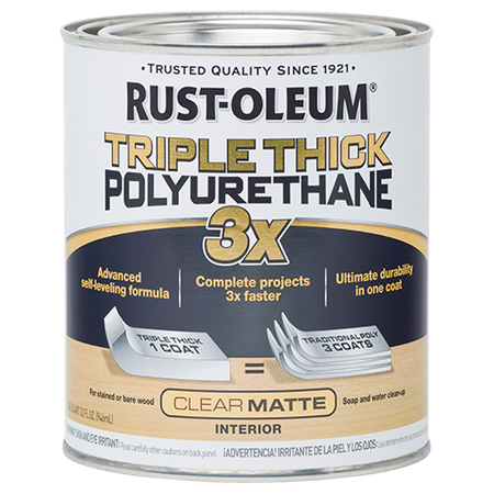 Rust-Oleum Triple Thick Polyurethane Quart Clear Matte
