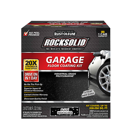Rust-Oleum RockSolid Polycuramine Garage Floor Coating Kit High Gloss Black