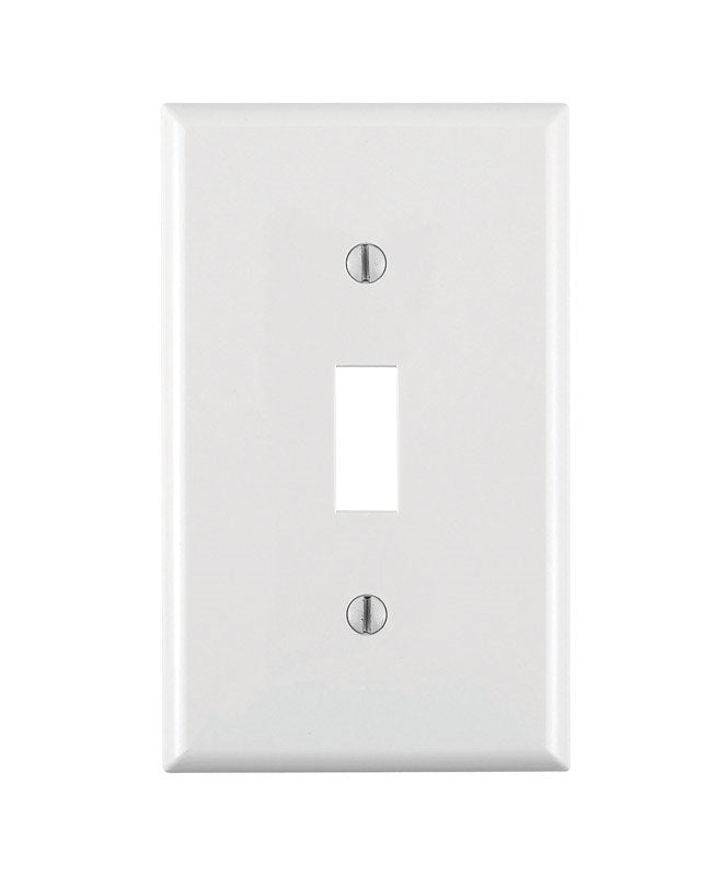 Leviton 80701-W 1-Gang Toggle Device Switch Wallplate White - Box