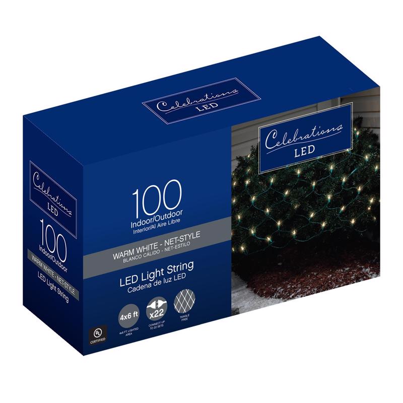 Celebrations LED Mini 100-Count Net Christmas Lights 6 ft.-5