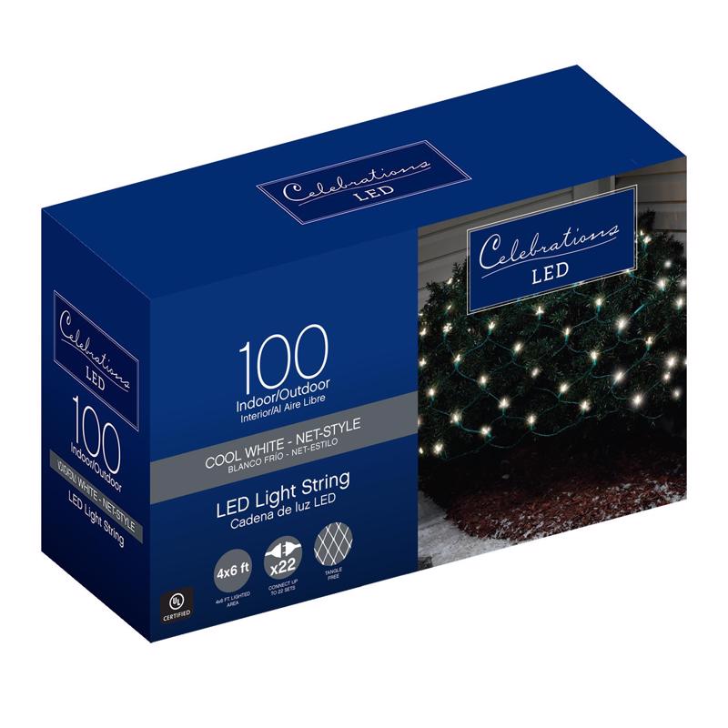Celebrations LED Mini 100-Count Net Christmas Lights 6 ft.-2