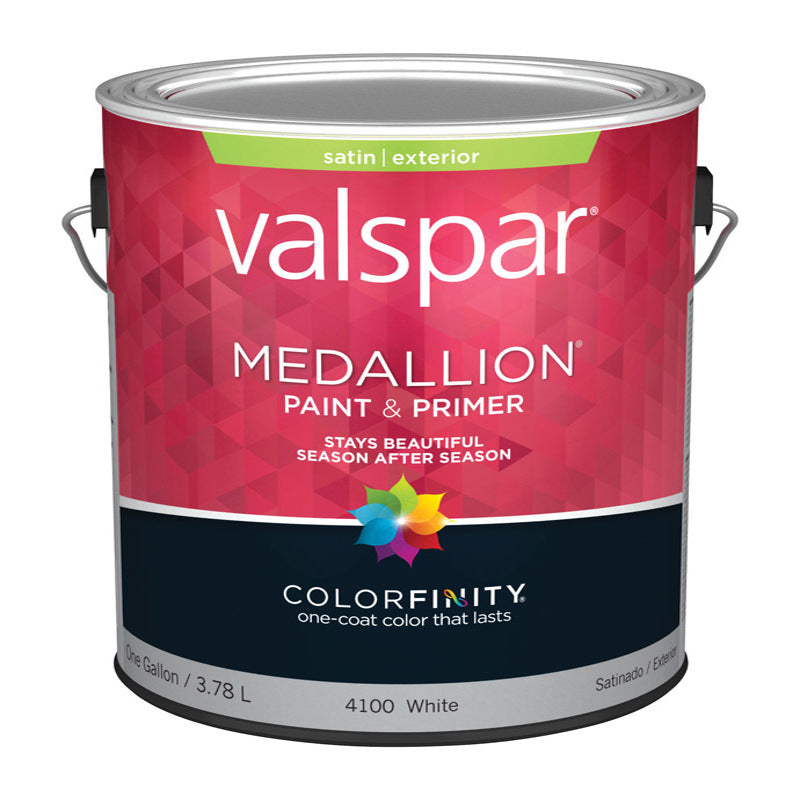 Valspar Medallion Exterior Acrylic Latex Paint Satin White 4400
