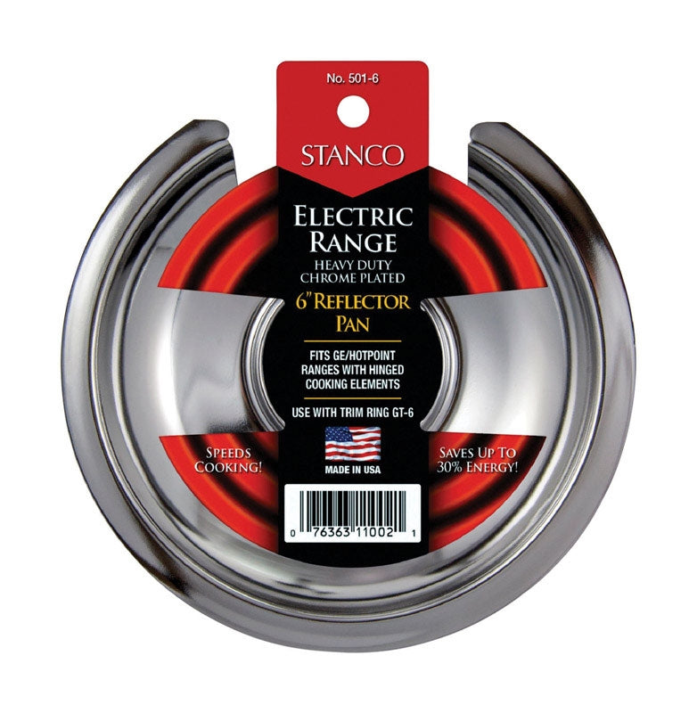 Stanco 6 Inch GE - Hotpoint Chrome Plated Reflector Pan 501-6