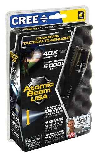 atomic beam rechargable flashlight Atomic Beam 1200 lumens Black LED Flashlight AAA Battery