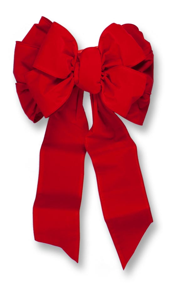 Red Velvet Deluxe Wired 11 Loop Holiday Bow-1