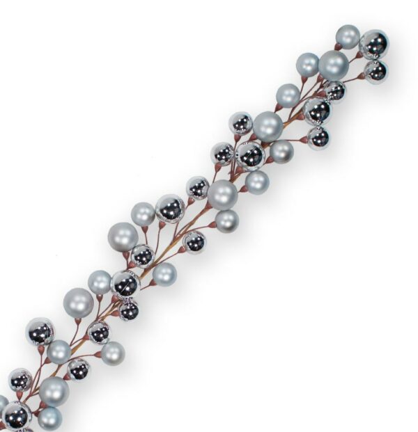 6 Ft Plastic Ball Garland Silver 80196 - Box of 4