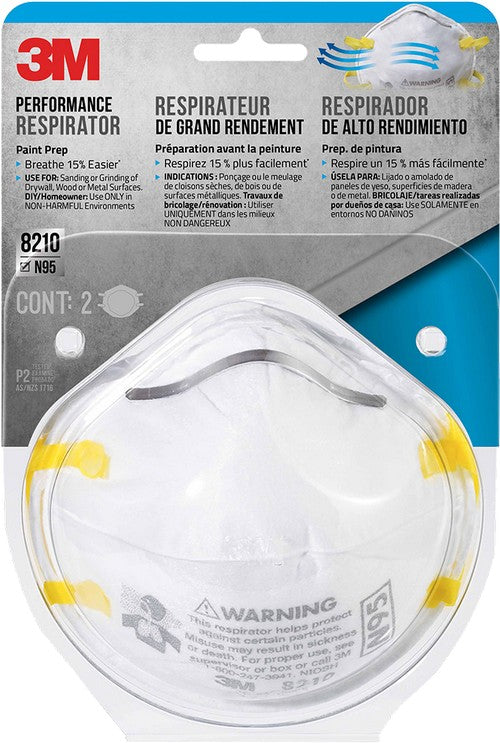 3M Disposable Particulate N95 Respirator 8210Plus Shown In Packaging