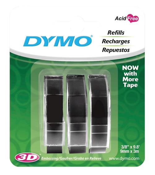 Dymo Label Maker Refill Tape 3-8 in. x 9.8 ft. Black 1741670