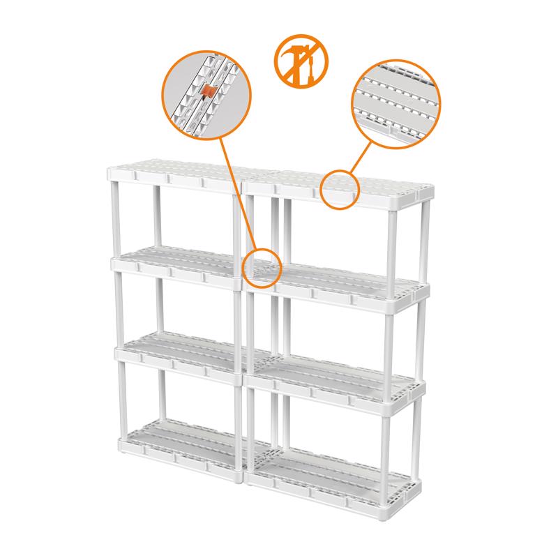 Gracious Living 91088-1C Knect-A-Shelf 48 in. H X 24 in. W X 12 in. D Resin Shelving Unit-2
