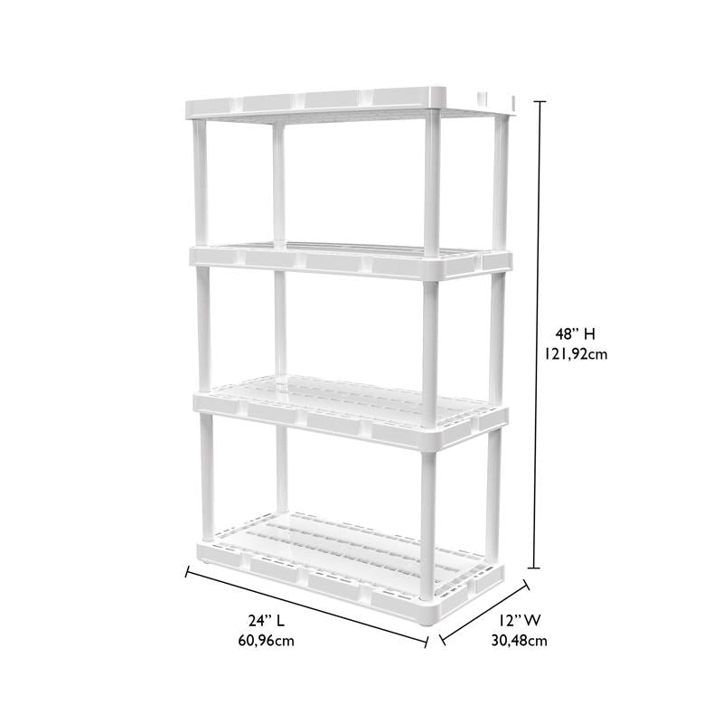 Gracious Living 91088-1C Knect-A-Shelf 48 in. H X 24 in. W X 12 in. D Resin Shelving Unit-3