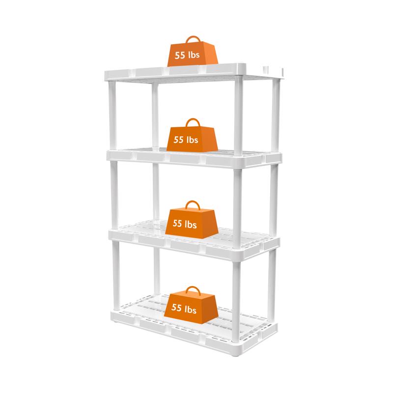 Gracious Living 91088-1C Knect-A-Shelf 48 in. H X 24 in. W X 12 in. D Resin Shelving Unit-4