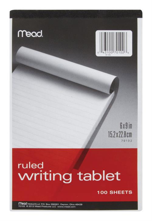 Mead 6" X 9" Ruled Writing Pad 70102 - Box of 6