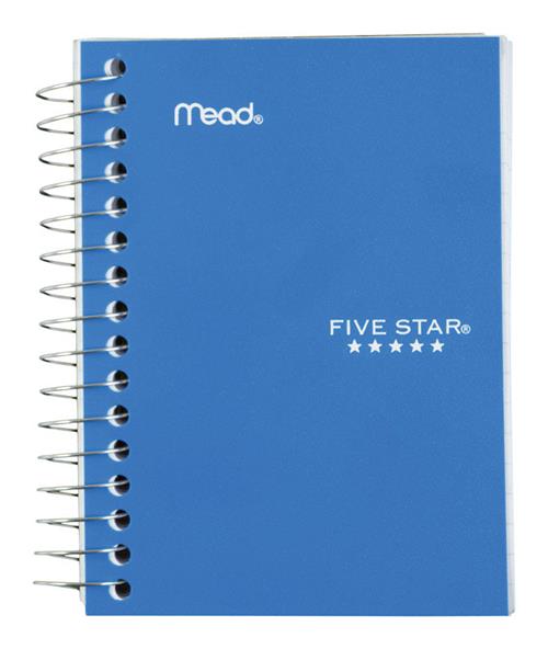Mead Five Star 3-1-2" X 5-1-2" College Ruled Sprial Notebook 45388 - Box of 6