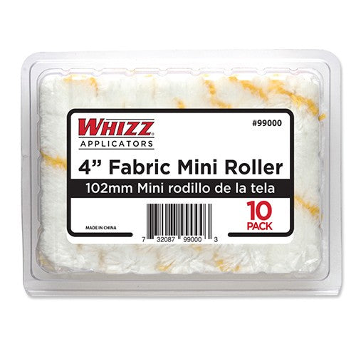 Whizz Yellow Stripe Acrylic Mini Roller 10-Pack 4 Inch