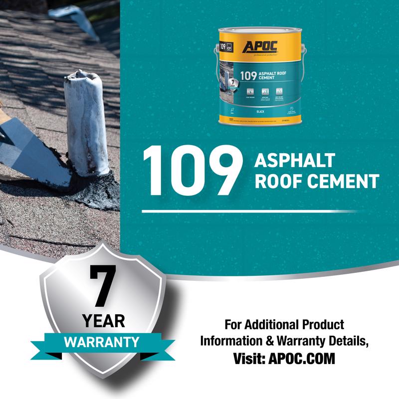 APOC 109 Asphalt Roof Cement Warranty Infographic