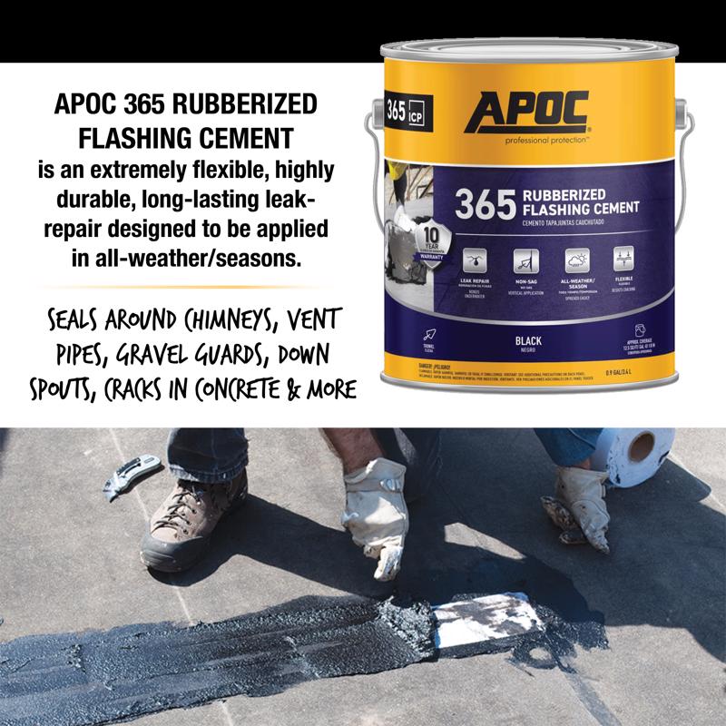 APOC 365 Rubberized Flashing Cement Gallon AP-3651 being applied on a roof.
