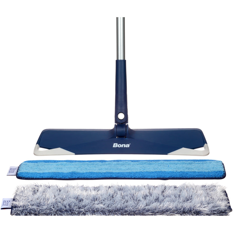 Bona Premium Microfiber Mop showing the different types of mop heads.