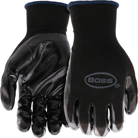 Boss B31191-L Grip Black Nitrile Coated Work Glove Large