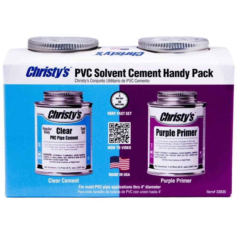 Christy's Clear PVC Cement & Purple Primer Handy Pack 505184