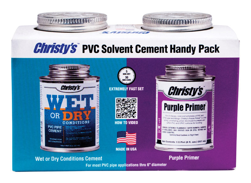 Christy's Wet Or Dry Conditions Cement & Purple Primer Handy Pack 505226