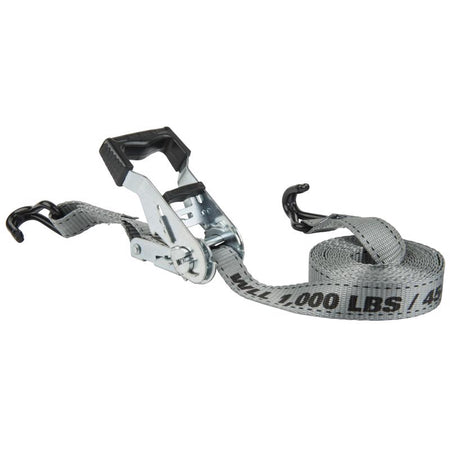 Keeper 1 in. W X 12 ft. L Gray High Tension Ratchet Tie-Down shown unpackaged on a white background.