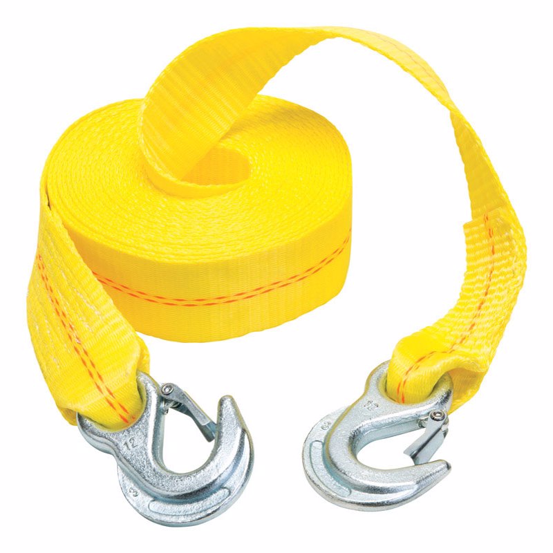 Keeper 2 in. W X 25 ft. L Emergency Tow Strap shown unpackaged on a white background.