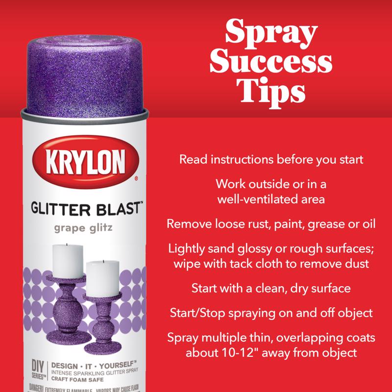 Krylon Glitter Blast Spray Paint Spray Success Tips Infographic