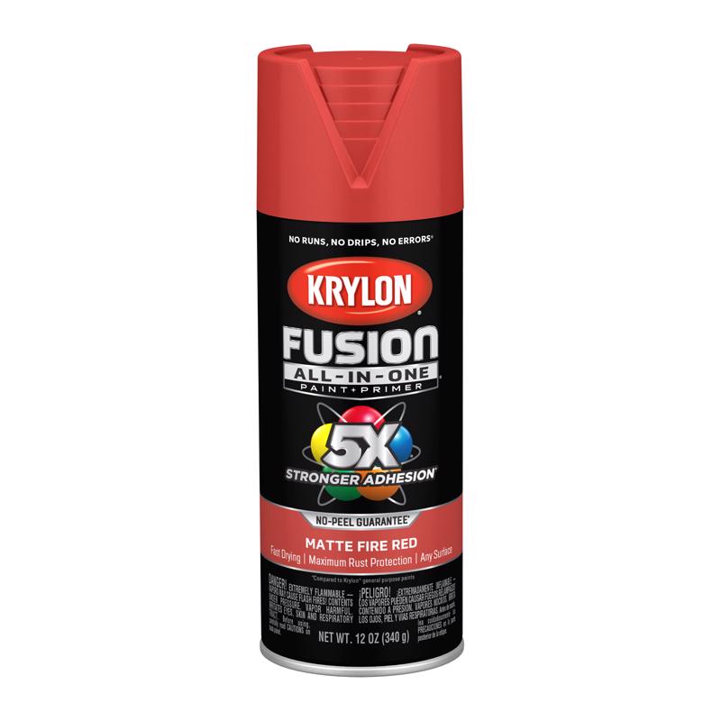 Krylon Fusion All-In-One Matte Spray Paint Fire Red