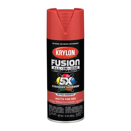 Krylon Fusion All-In-One Matte Spray Paint Fire Red