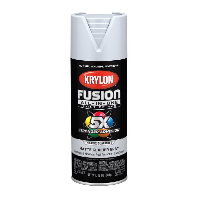 Krylon Fusion All-In-One Matte Spray Paint Glacier Gray
