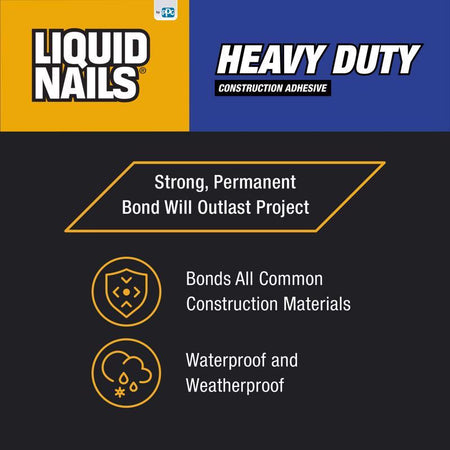 Liquid Nails Heavy Duty Construction Adhesive Product Highlight Infographic