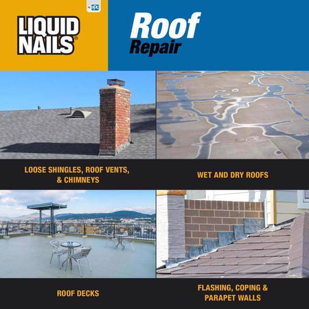 Liquid Nails Tough Repair Black Roof Repair Sealant Roof Use
