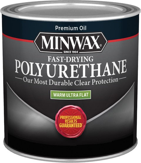 Minwax Oil-Based Clear Protective Finishes Fast Drying Polyurethane Half Pint Warm Ultra Flat