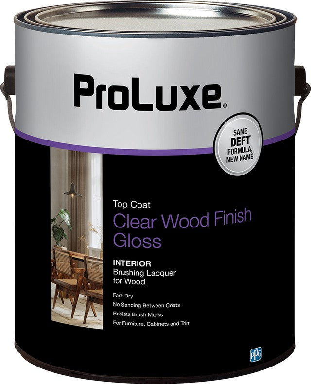 New ProLuxe Deft Clear Wood Finish Brushing Lacquer Gallon Can