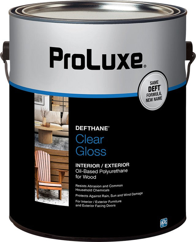 New Proluxe Defthane Interior / Exterior Polyurethane Gloss Gallon Can