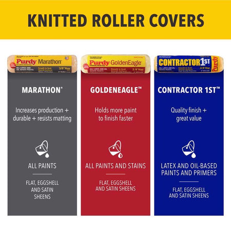 Purdy Knitted Roller Cover Selection Infographic