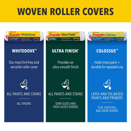 Purdy Woven Roller Covers type chart