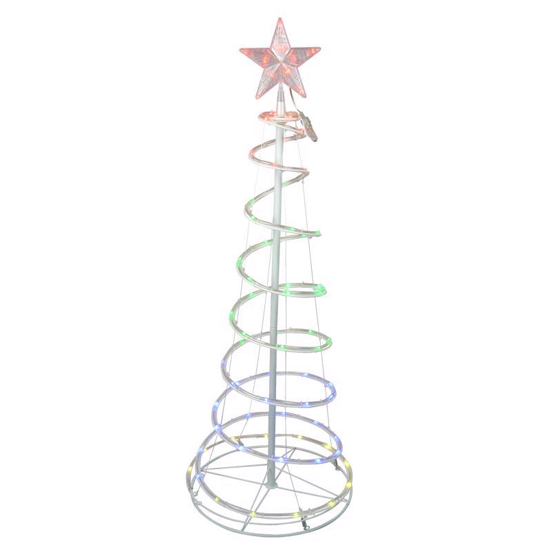 Celebrations LED Multi Spiral Tree RGB Ribbon 4 ft. Yard Decor RGB4ODTS120A