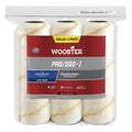 Wooster Pro/Doo-Z 3-Pack showcases the proprietary high-density white fabric, adorned with a golden pinstripe.