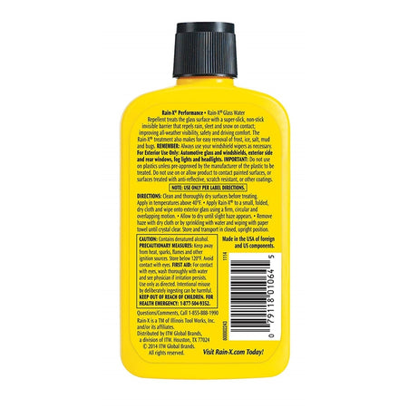 Rain-X Original Water Repellant Liquid 7 Oz back label